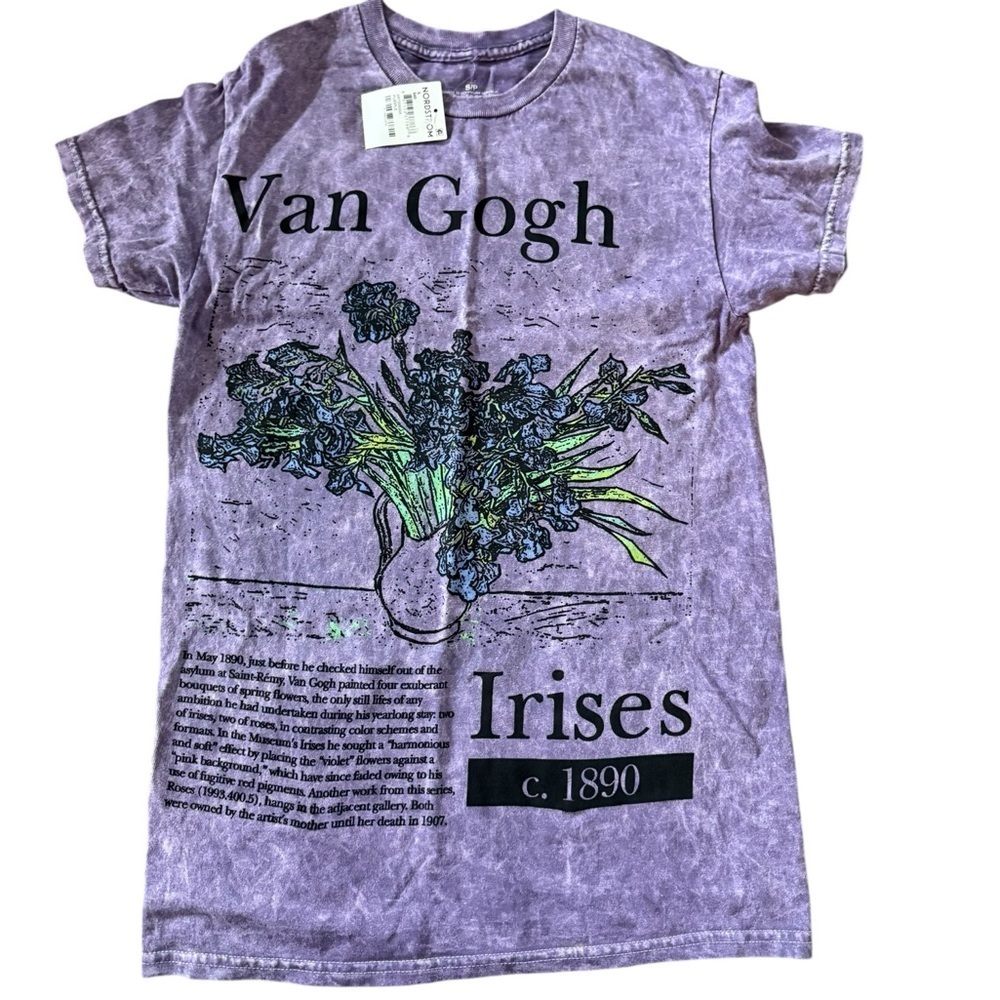 Purple Van Gogh Irises Graphic T-Shirt #nwt
